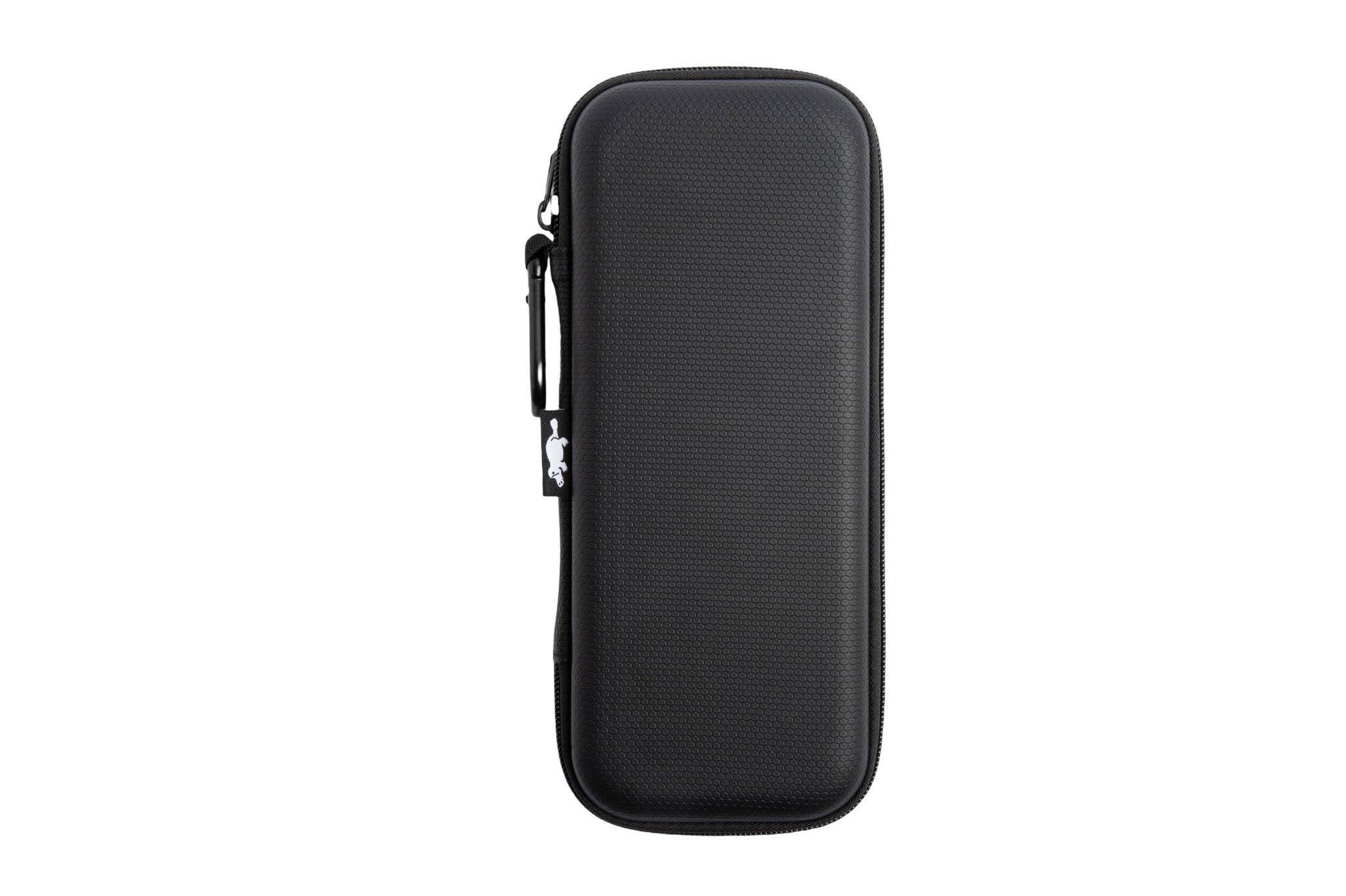 Platypus Black Hex leatherette golf organizer case front view with textured hexagon pattern